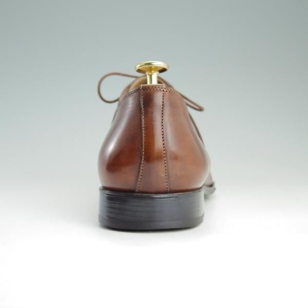 美品★(伊)サントーニ SIZE 5.5(UK6.5程度)【★プレーントゥ/8173】カーフ/茶/メンズ/Santoni★e839