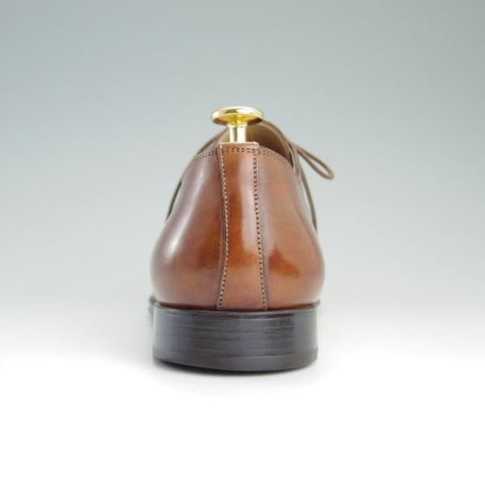 美品★(伊)サントーニ SIZE 5.5(UK6.5程度)【★プレーントゥ/8173】カーフ/茶/メンズ/Santoni★e839