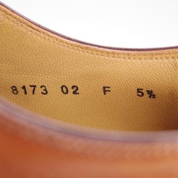 美品★(伊)サントーニ SIZE 5.5(UK6.5程度)【★プレーントゥ/8173】カーフ/茶/メンズ/Santoni★e839