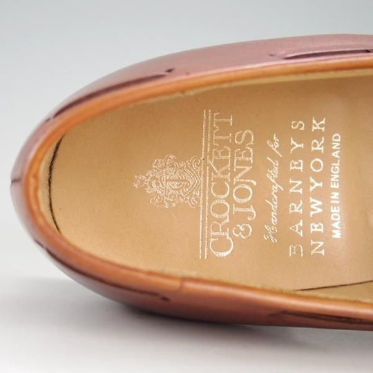 美品★クロケット&ジョーンズ 6.5E【★バーニーズNY別注/NASH 2】376ラスト/タッセルローファー/カーフ/茶/BARNEYS/Crockett&Jones★e842