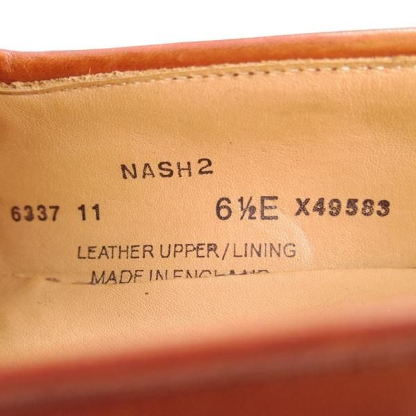 美品★クロケット&ジョーンズ 6.5E【★バーニーズNY別注/NASH 2】376ラスト/タッセルローファー/カーフ/茶/BARNEYS/Crockett&Jones★e842