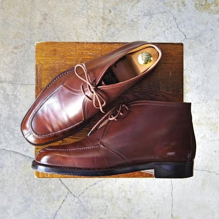 極上★(伊)タニノクリスチー SIZE 7【貴重★ブラックラピド製法/チャッカブーツ】カーフ/茶/メンズ/TANINO CRISCI★e846