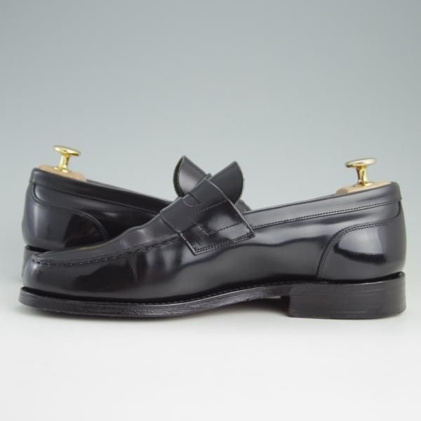 美品★チャーチ 55F/UK5.5【★コインローファー/ポリッシュドバインダーカーフ】4都市ロゴ/黒/メンズ/Church's★e847