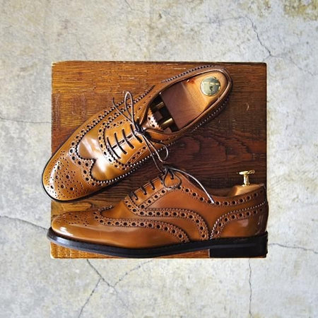 美品★チャーチ(レディース) SIZE 36【定価￥86,900-★バーウッド/BURWOOD WG】ポリッシュドバインダーカーフ/茶/Church's★e850