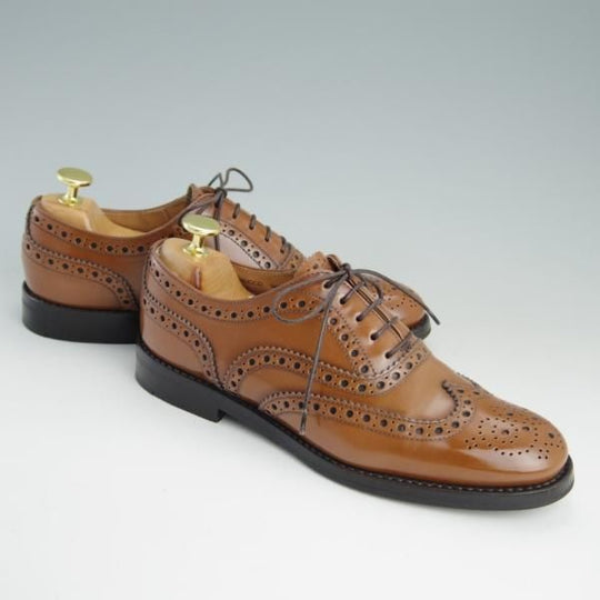 美品★チャーチ(レディース) SIZE 36【定価￥86,900-★バーウッド/BURWOOD WG】ポリッシュドバインダーカーフ/茶/Church's★e850