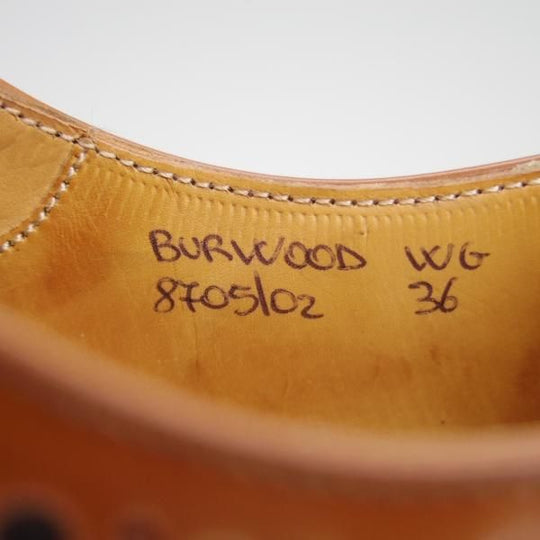 美品★チャーチ(レディース) SIZE 36【定価￥86,900-★バーウッド/BURWOOD WG】ポリッシュドバインダーカーフ/茶/Church's★e850