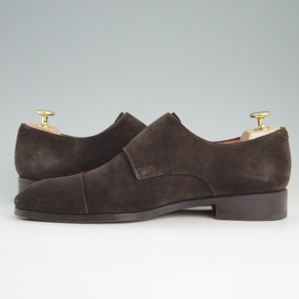 美品★(伊)サントーニ SIZE 6【★ダブルモンク/11652】スエード/濃茶/メンズ/Santoni★e852