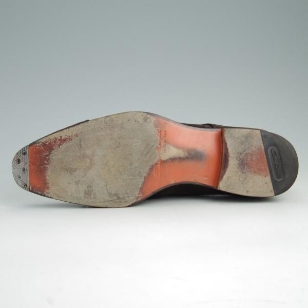 美品★(伊)サントーニ SIZE 6【★ダブルモンク/11652】スエード/濃茶/メンズ/Santoni★e852