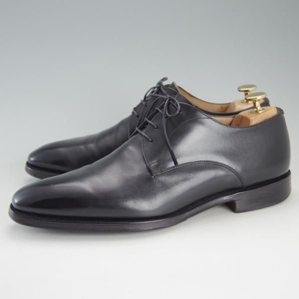 極上★チャーチ 65G/UK7程度【★SAWLEY/130ラスト】4都市ロゴ/プレーントゥ/Vフロント/カーフ/黒/メンズ/Church's★e863