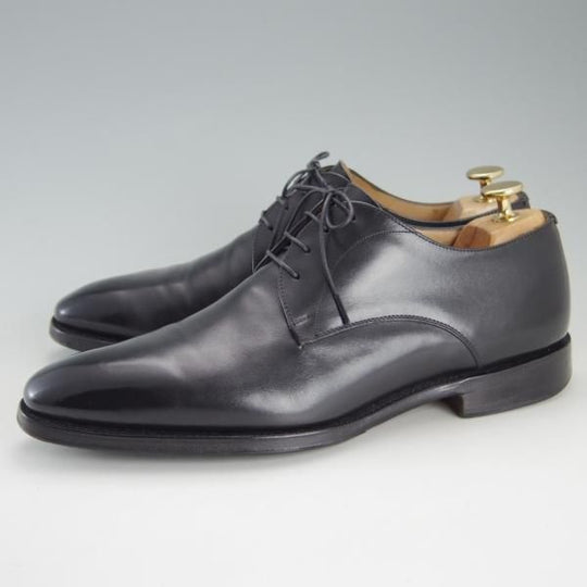 極上★チャーチ 65G/UK7程度【★SAWLEY/130ラスト】4都市ロゴ/プレーントゥ/Vフロント/カーフ/黒/メンズ/Church's★e863