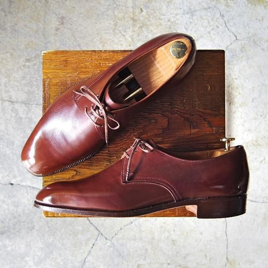 ★チャーチ 90F/UK9【旧チャーチ★2都市ロゴ/73ラスト/JERMYN】プレーントゥ/Vフロント/カーフ/茶/メンズ/Church's★e864