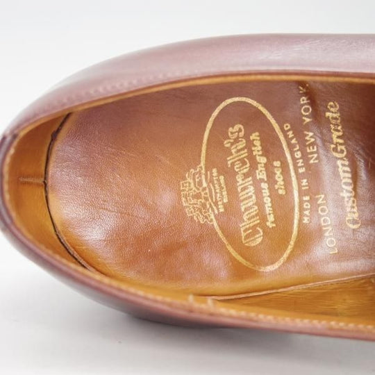 ★チャーチ 90F/UK9【旧チャーチ★2都市ロゴ/73ラスト/JERMYN】プレーントゥ/Vフロント/カーフ/茶/メンズ/Church's★e864