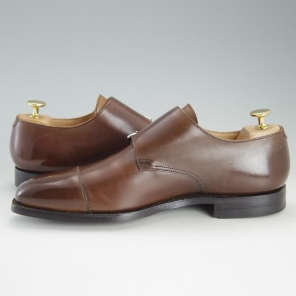 極美品★クロケット&ジョーンズ 6.5E【定価￥96,800-★ダイナイトソール仕様/LOWNDES】348ラスト/ダブルモンク/茶/Crockett&Jones★e867