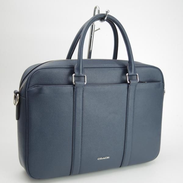 【新品未使用】COACH ネイビー レザー ビジネスバッグ COACH コーチ シグネチャー 2WAY ビジネスバッグ レザー