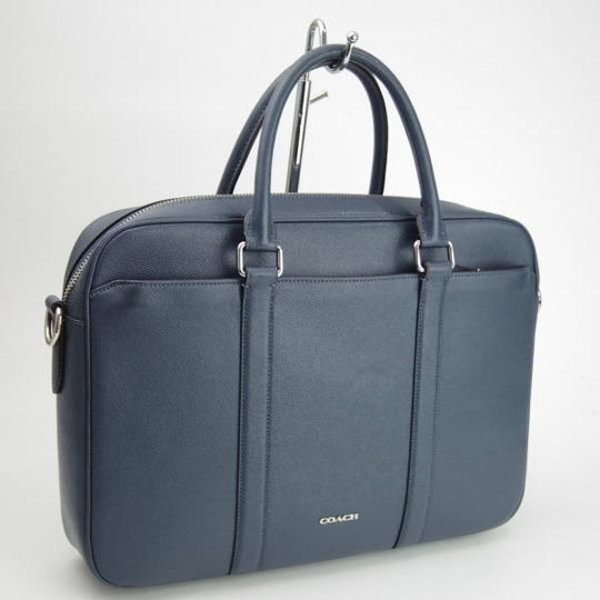 美品★コーチ/COACH【★ブリーフケース/ネイビー】ユニセックス/メンズ&レディース/ビジネス/バッグ/紺/革/鞄★N5573