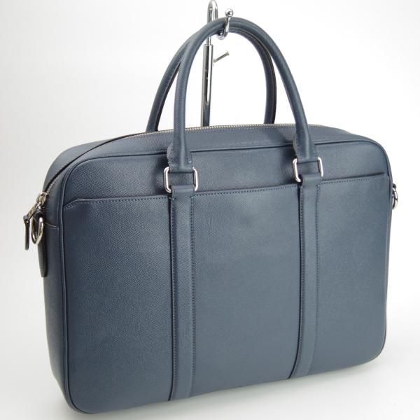 美品★コーチ/COACH【★ブリーフケース/ネイビー】ユニセックス/メンズ&レディース/ビジネス/バッグ/紺/革/鞄★N5573