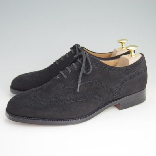 新品★チャーチ 65F/UK6.5【貴重★黒スエードのBUCK/旧チャーチ/73ラスト】3都市ロゴ/フルブローグ/メンズ/Church's★e870