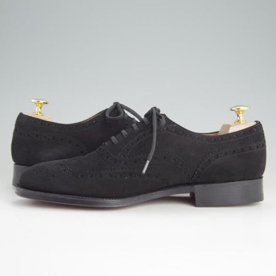 新品★チャーチ 65F/UK6.5【貴重★黒スエードのBUCK/旧チャーチ/73ラスト】3都市ロゴ/フルブローグ/メンズ/Church's★e870