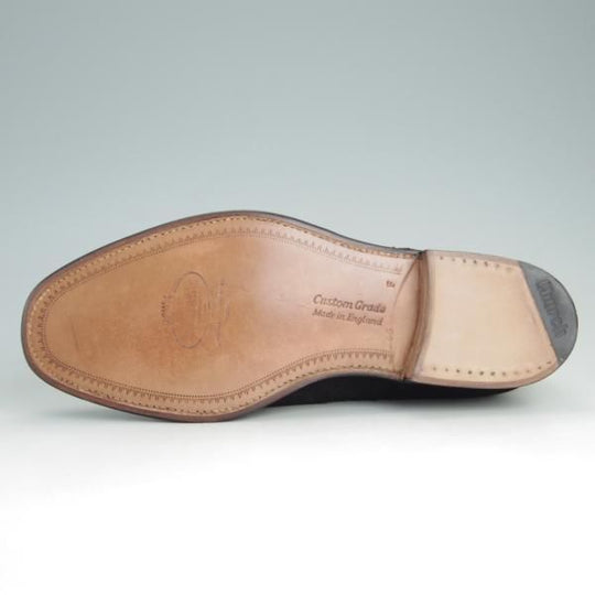 新品★チャーチ 65F/UK6.5【貴重★黒スエードのBUCK/旧チャーチ/73ラスト】3都市ロゴ/フルブローグ/メンズ/Church's★e870