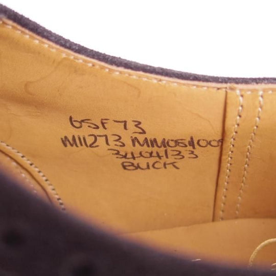 新品★チャーチ 65F/UK6.5【貴重★黒スエードのBUCK/旧チャーチ/73ラスト】3都市ロゴ/フルブローグ/メンズ/Church's★e870