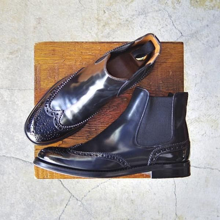 極美品★チャーチ(レディース) SIZE 37【定価￥96,800-★KETSBY WG/サイドゴアブーツ】ポリッシュドバインダーカーフ/黒/Church's★e871