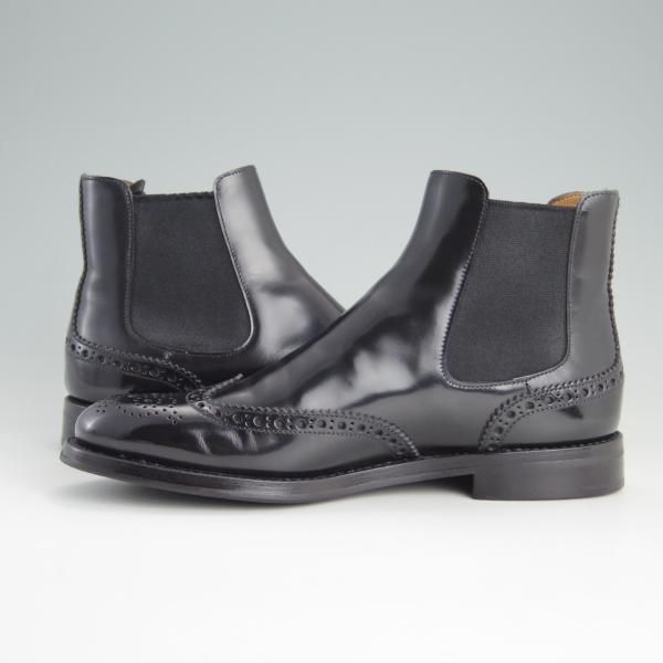 極美品★チャーチ(レディース) SIZE 37【定価￥96,800-★KETSBY WG/サイドゴアブーツ】ポリッシュドバインダーカーフ/黒/Church's★e871