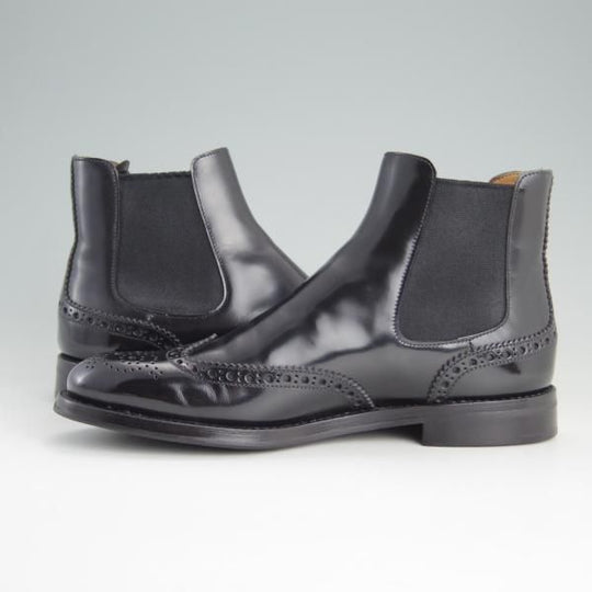 極美品★チャーチ(レディース) SIZE 37【定価￥96,800-★KETSBY WG/サイドゴアブーツ】ポリッシュドバインダーカーフ/黒/Church's★e871