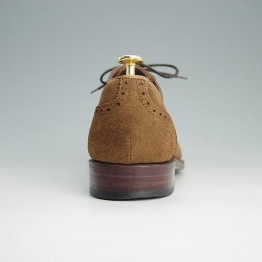 極上★(スペイン製)カルミナ SIZE 9.5【定価￥72,600-★セミブローグ/10051】RAINラスト/スエード/茶/メンズ/CARMINA★e872