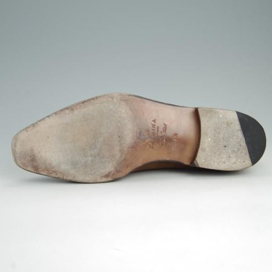 極上★(スペイン製)カルミナ SIZE 9.5【定価￥72,600-★セミブローグ/10051】RAINラスト/スエード/茶/メンズ/CARMINA★e872
