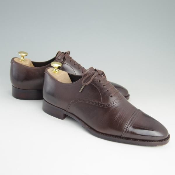 美品★トレーディングポスト SIZE 7【★クォーターブローグ/1007】カーフ/濃茶/メンズ/Trading Post★e878