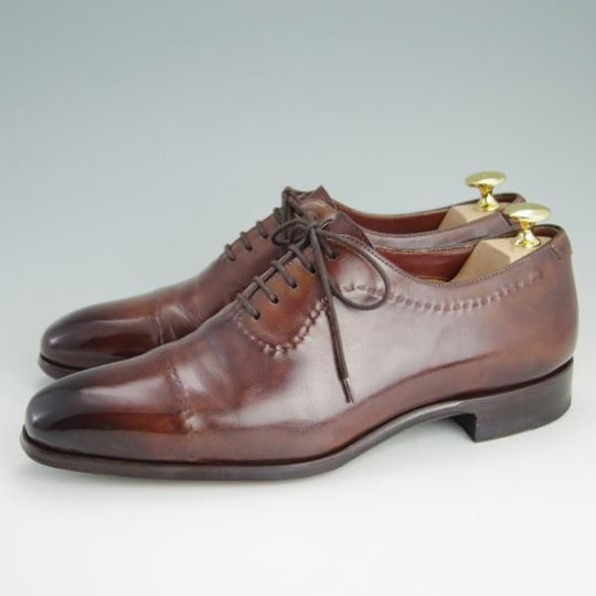 美品★(スペイン製)マグナーニ・セレクション SIZE 38【定価￥88,000-★スキンステッチ仕様/19883】カーフ/コニャック/MAGNANNI★e879