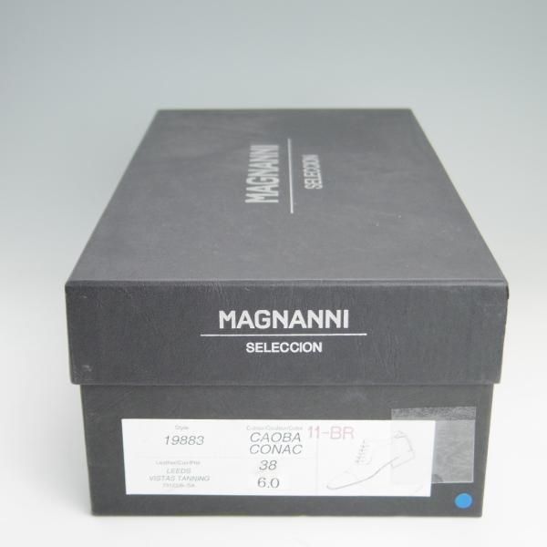 美品★(スペイン製)マグナーニ・セレクション SIZE 38【定価￥88,000-★スキンステッチ仕様/19883】カーフ/コニャック/MAGNANNI★e879