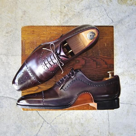 極美品★(スペイン製)マグナーニ SIZE 38【定価￥60,500-★オパンケ/ボロネーゼ製法】18344/セミブローグ/カーフ/MAGNANNI★e880