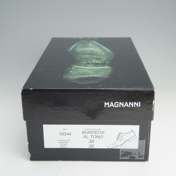 極美品★(スペイン製)マグナーニ SIZE 38【定価￥60,500-★オパンケ/ボロネーゼ製法】18344/セミブローグ/カーフ/MAGNANNI★e880