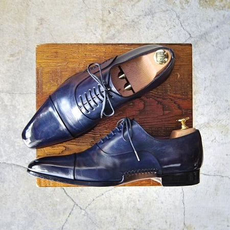 美品★(スペイン製)マグナーニ SIZE 38【現行定価7万円程度★オパンケ/ボロネーゼ製法】13527/ストレートチップ/紺/MAGNANNI★e881