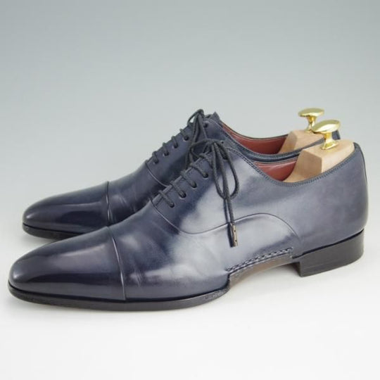 美品★(スペイン製)マグナーニ SIZE 38【現行定価7万円程度★オパンケ/ボロネーゼ製法】13527/ストレートチップ/紺/MAGNANNI★e881