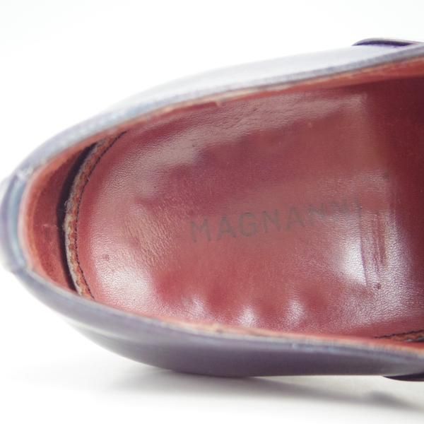 美品★(スペイン製)マグナーニ SIZE 38【現行定価7万円程度★オパンケ/ボロネーゼ製法】13527/ストレートチップ/紺/MAGNANNI★e881