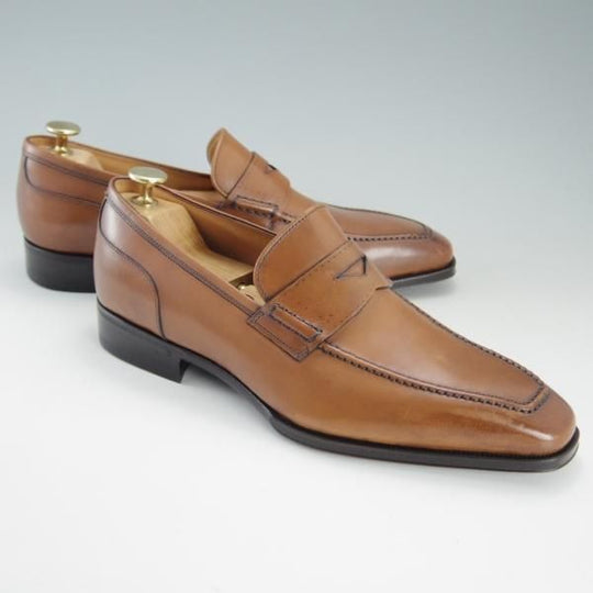 新品★(伊)FABI/ファビ SIZE 7【定価8万円程度★伊勢丹メンズ取扱/ボロネーゼ製法】コインローファー/カーフ/茶/メンズ★e895