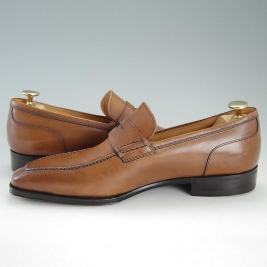 新品★(伊)FABI/ファビ SIZE 7【定価8万円程度★伊勢丹メンズ取扱/ボロネーゼ製法】コインローファー/カーフ/茶/メンズ★e895