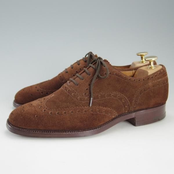 極上★チャーチ 65F/UK6.5【旧チャーチ★73ラスト/CHETWYND/チェットウィンド】3都市ロゴ/フルブローグ/スエード/茶/Church's★e899