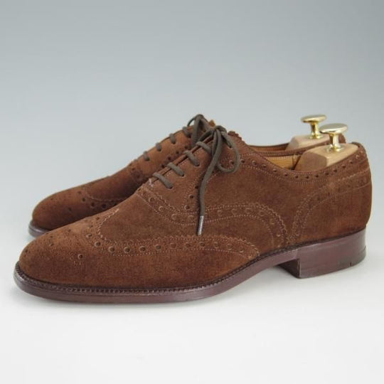 極上★チャーチ 65F/UK6.5【旧チャーチ★73ラスト/CHETWYND/チェットウィンド】3都市ロゴ/フルブローグ/スエード/茶/Church's★e899