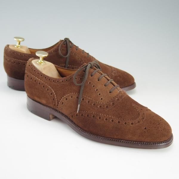 極上★チャーチ 65F/UK6.5【旧チャーチ★73ラスト/CHETWYND/チェットウィンド】3都市ロゴ/フルブローグ/スエード/茶/Church's★e899