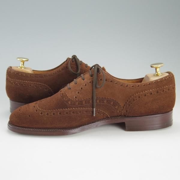 極上★チャーチ 65F/UK6.5【旧チャーチ★73ラスト/CHETWYND/チェットウィンド】3都市ロゴ/フルブローグ/スエード/茶/Church's★e899