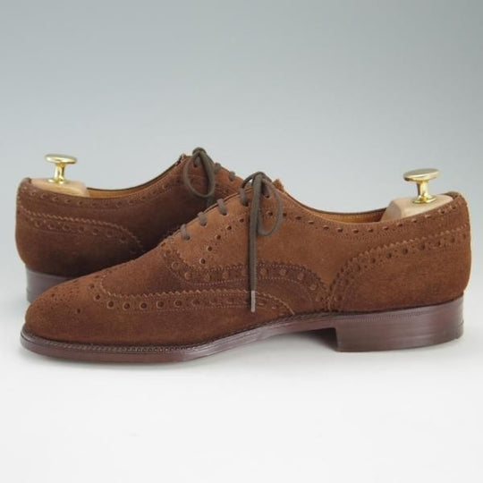 極上★チャーチ 65F/UK6.5【旧チャーチ★73ラスト/CHETWYND/チェットウィンド】3都市ロゴ/フルブローグ/スエード/茶/Church's★e899