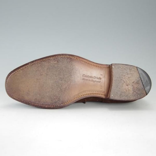 極上★チャーチ 65F/UK6.5【旧チャーチ★73ラスト/CHETWYND/チェットウィンド】3都市ロゴ/フルブローグ/スエード/茶/Church's★e899