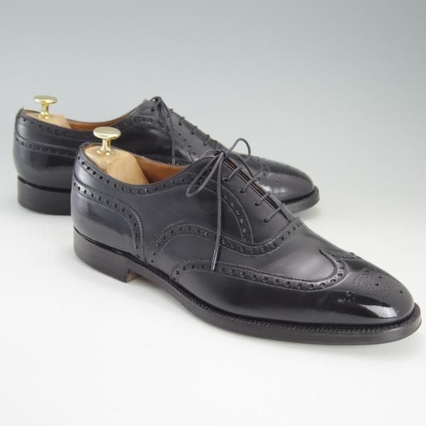 極上★チャーチ 85F/UK8.5【旧チャーチ★73ラスト/CHETWYND/チェットウィンド】3都市ロゴ/フルブローグ/カーフ/黒/メンズ/Church's★e900