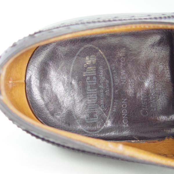 極上★チャーチ 85F/UK8.5【旧チャーチ★73ラスト/CHETWYND/チェットウィンド】3都市ロゴ/フルブローグ/カーフ/黒/メンズ/Church's★e900