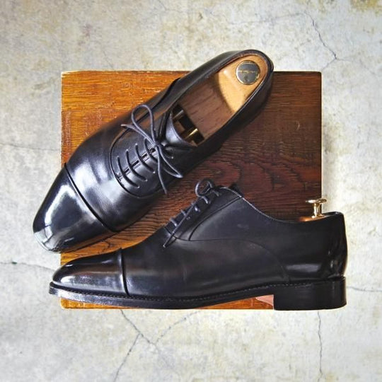 極上★(スペイン製)MEERMIN/メルミン SIZE 7.5【グッドイヤーウェルテッド製法★レベルソ仕上げ】ストレートチップ/カーフ/黒★e903