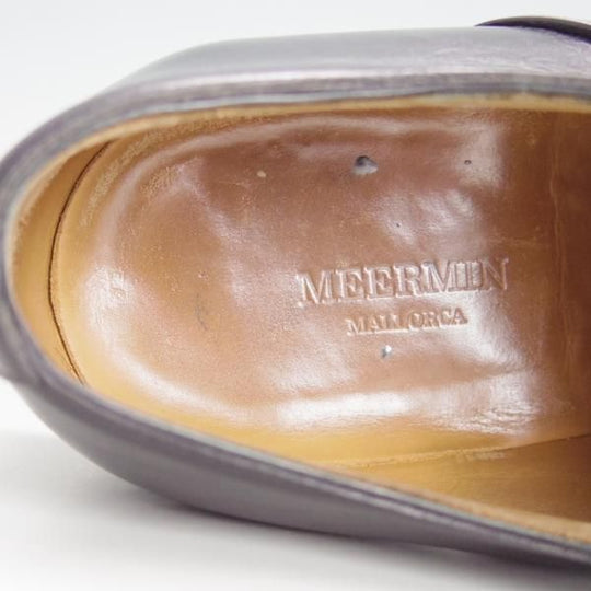 極上★(スペイン製)MEERMIN/メルミン SIZE 7.5【グッドイヤーウェルテッド製法★レベルソ仕上げ】ストレートチップ/カーフ/黒★e903