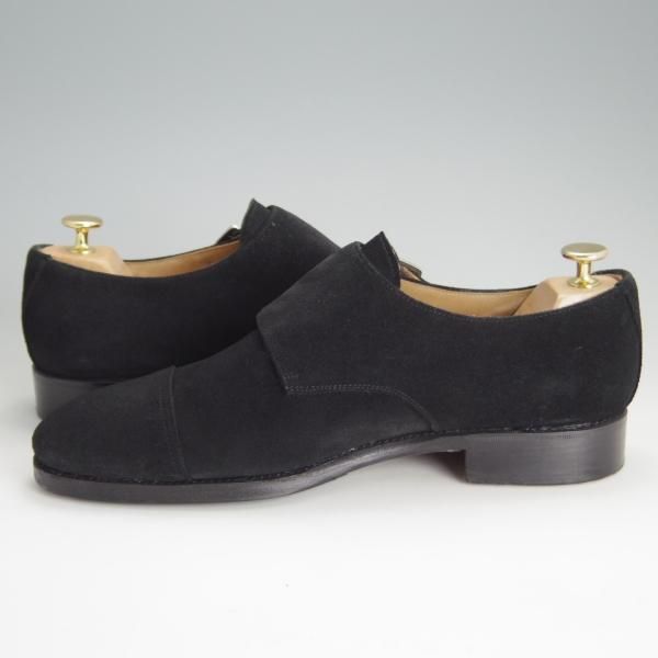 美品★(スペイン製)MEERMIN/メルミン SIZE 7.5【グッドイヤーウェルテッド製法★ダブルモンク】スエード/黒/メンズ★e904